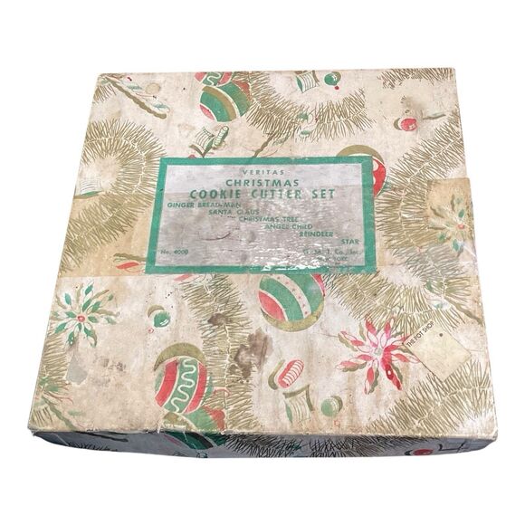 Vintage Christmas Cookie Cutters Original Box Veritas GMT Co NY - Picture 2 of 6